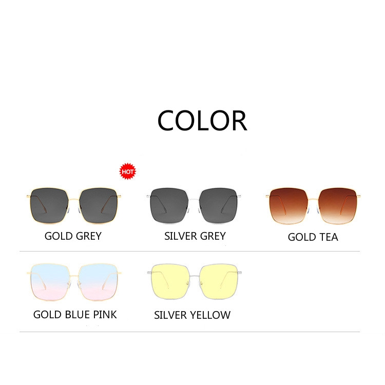 แว่นตากันแดดแฟชั่นกรอบแว่นทรงสี่เหลี่ยมสีแดง