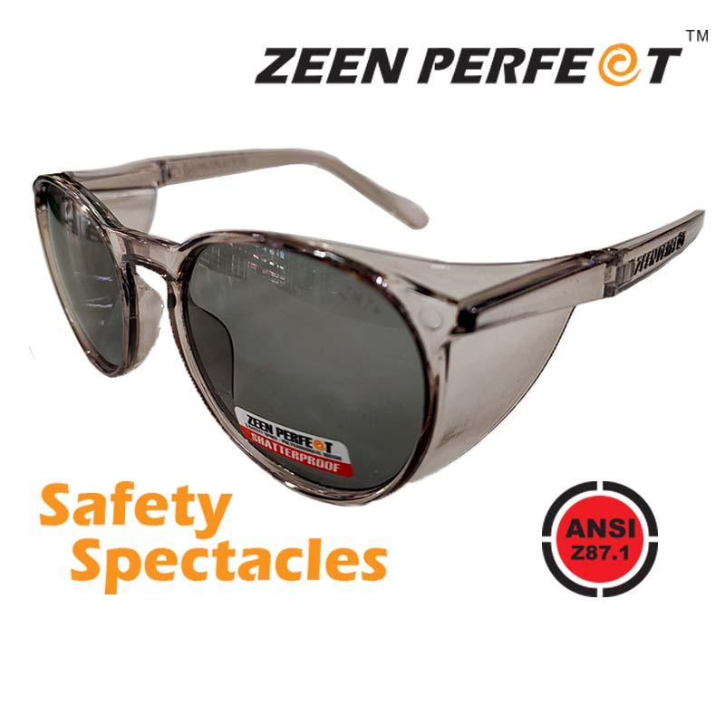 แว่นตาเซฟตี้ป้องกันด้านบน-ข้าง ถอดเปลี่ยนเลนส์สายตาได้ มาตรฐาน ANSI Z87.1 Safety-Side Guard ZEEN PERFECT รุ่น DAY SAFE