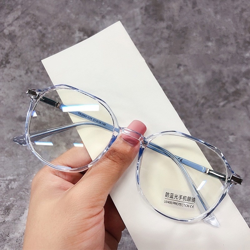 แว่นตาแฟชั่นเกาหลี แว่นกันรังสี แว่นกรองแสง กรองแสงจอคอม กรอบแปดเหลี่ยม unisex