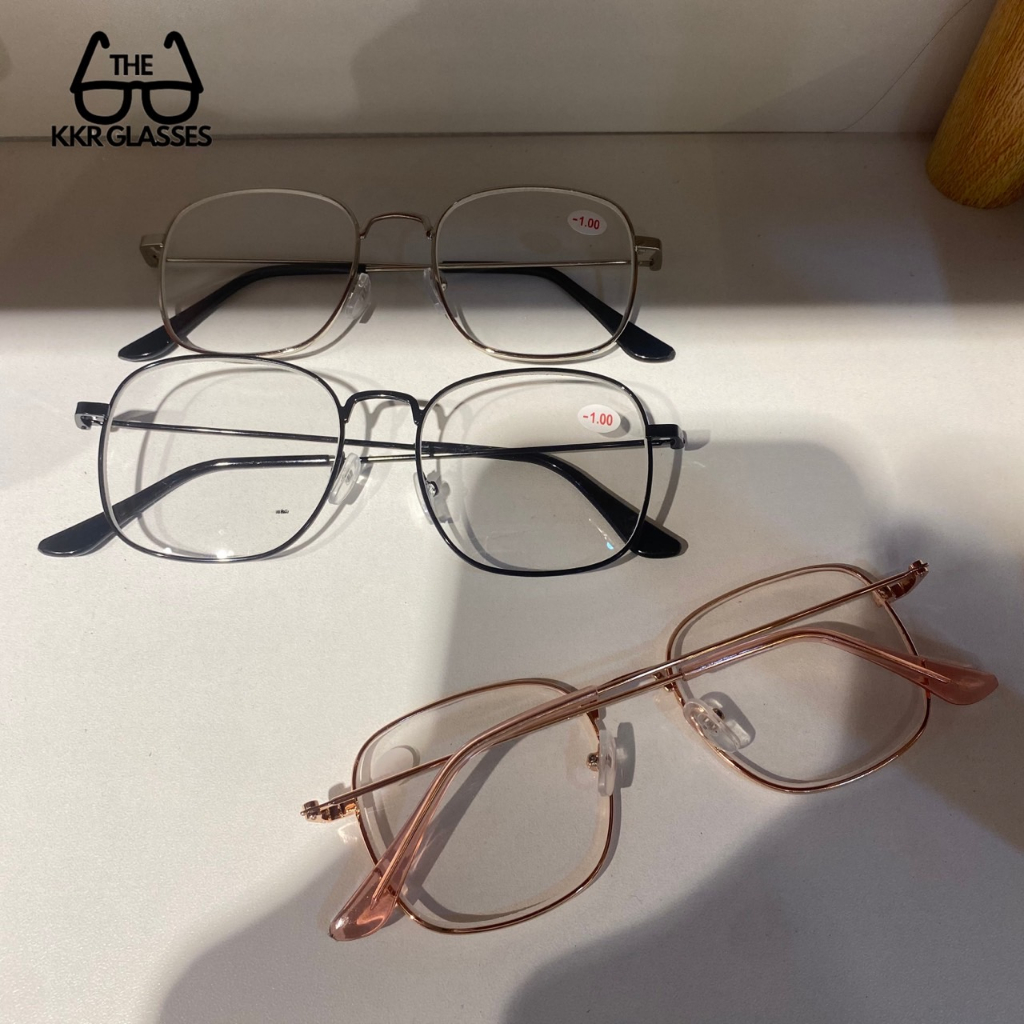 แว่นสายตา ทรงสี่เหลี่ยม เฉพาะค่าสายตาเท่านั้น มาตรฐาน ชายหญิงใส่ได้ มีปลายทาง