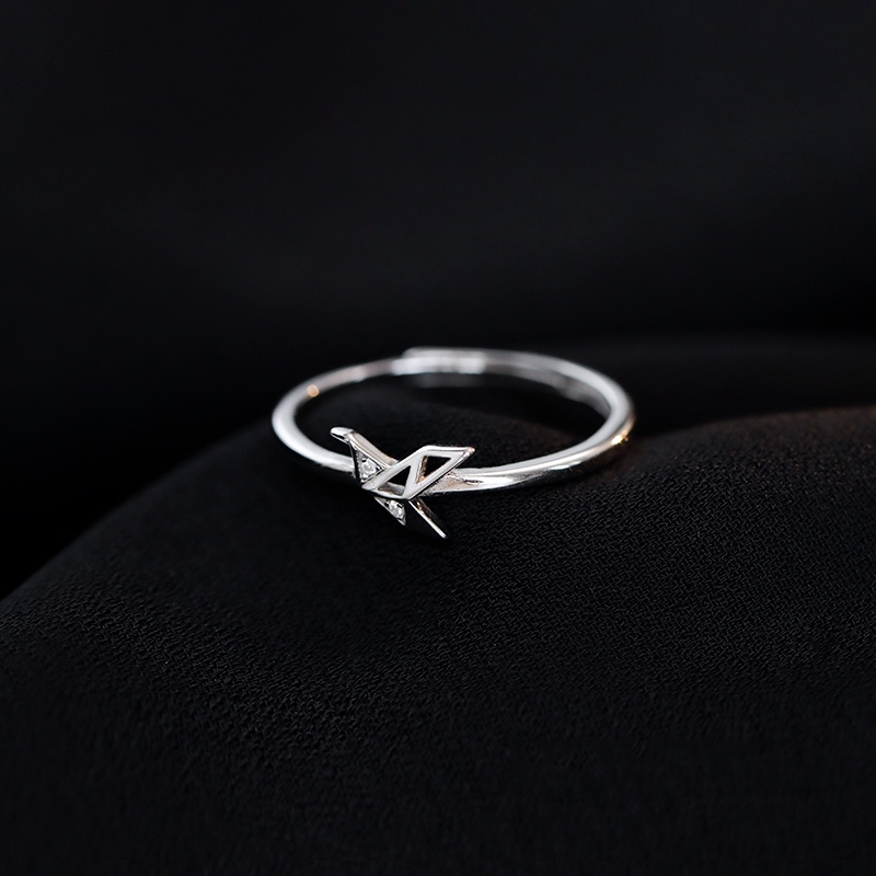 แหวน Elegant Bird Crystal Silver Ring Fashion Thousand Paper Cranes Party Finger Rings for Women Jewelry Gift