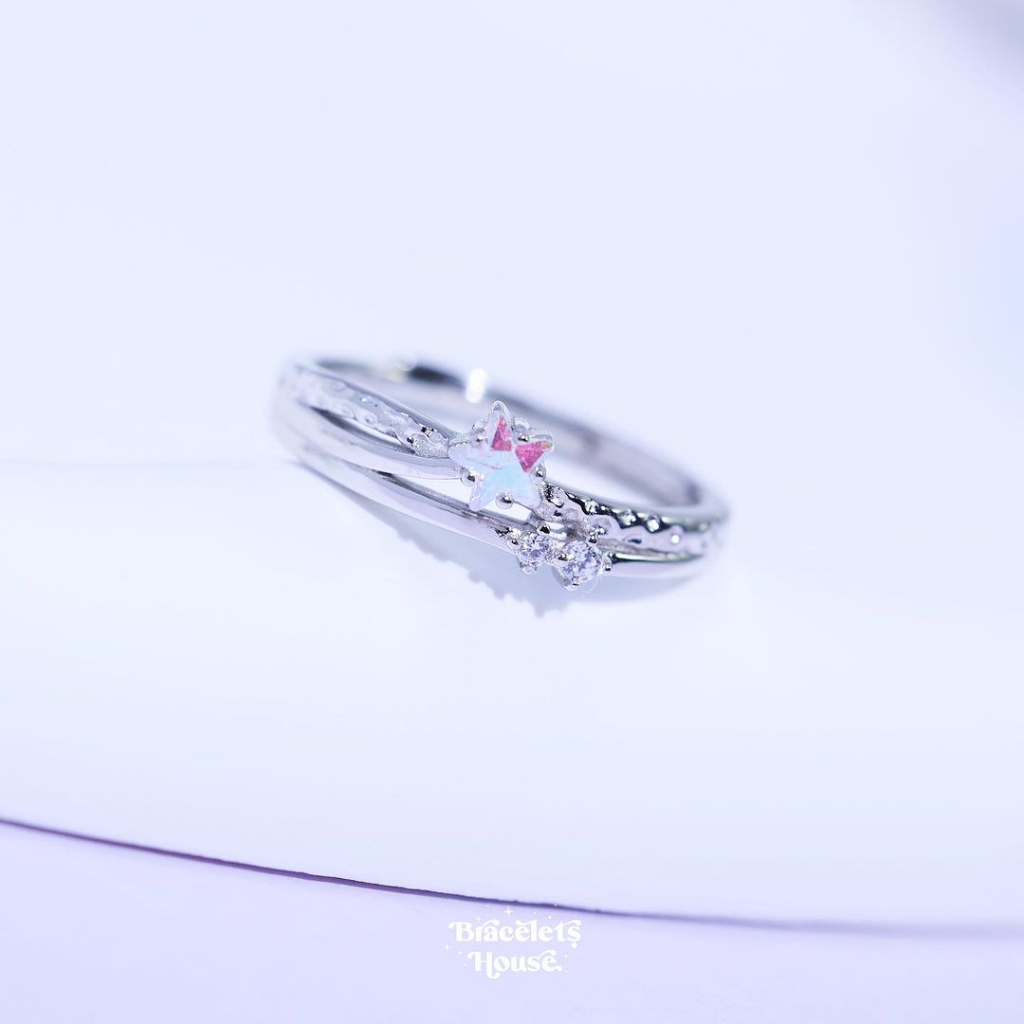 แหวนคู่เงินแท้ Sparkle Star  ส่งฟรี EMS !