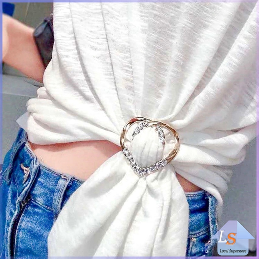 แหวนจั๊มชายเสื้อ  ห่วงเข็มกลัด แบบไร้เข็ม พร้อมส่งในไทย brooch