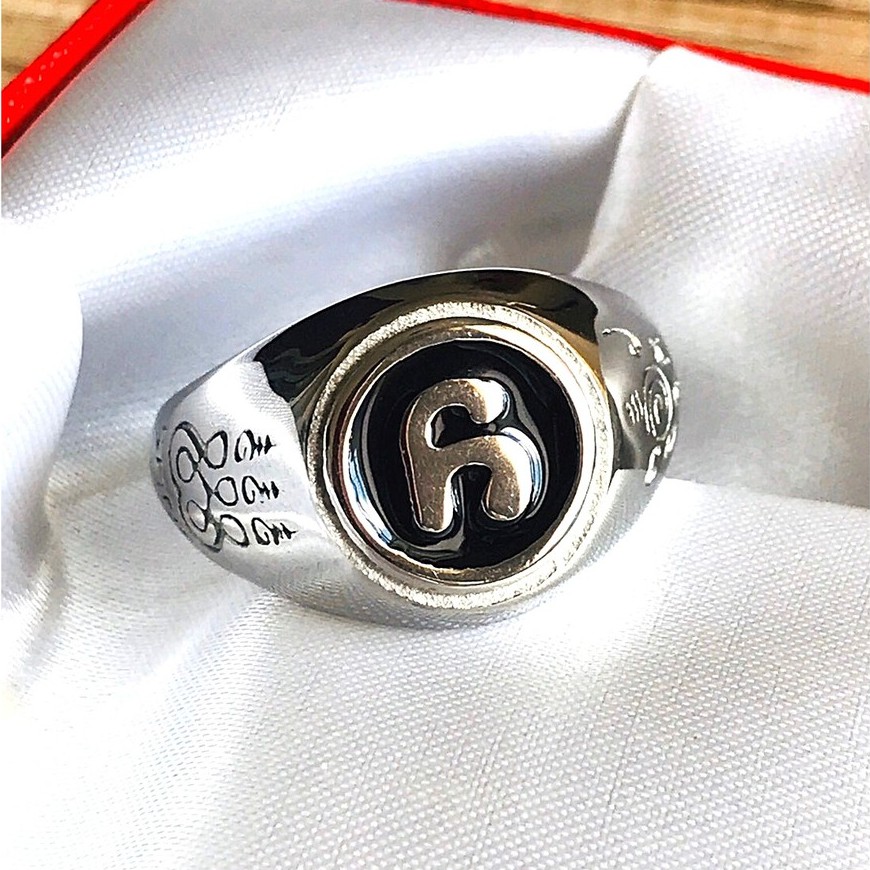แหวนหัวนะโมสีเงินสแตนเลสแท้ สลัก18k  แหวนนะโม นครศรีฯ แหวน