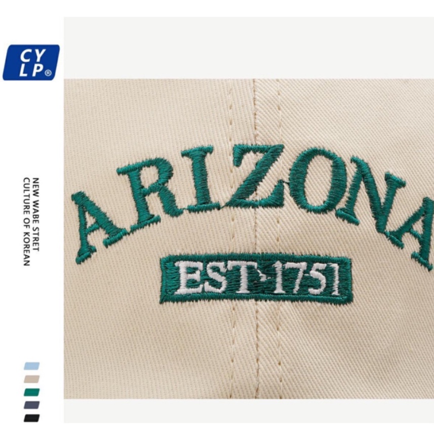 ใหม่ ARIZONA EST ·1751 หมวกเบสบอล ปักลายตัวอักษร สองสี ปรับได้ สําหรับผู้ชาย และผู้หญิง