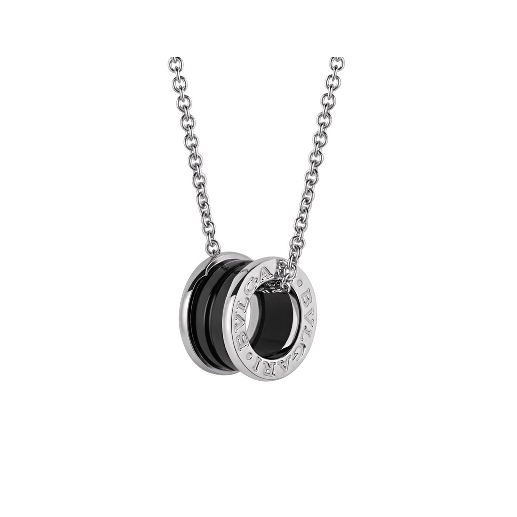 ใหม่ B.zero1 สร้อยคอ พร้อมจี้เซรามิค สีโรสโกลด์ 18 Kt พร้อมจี้ สีดํา 2022