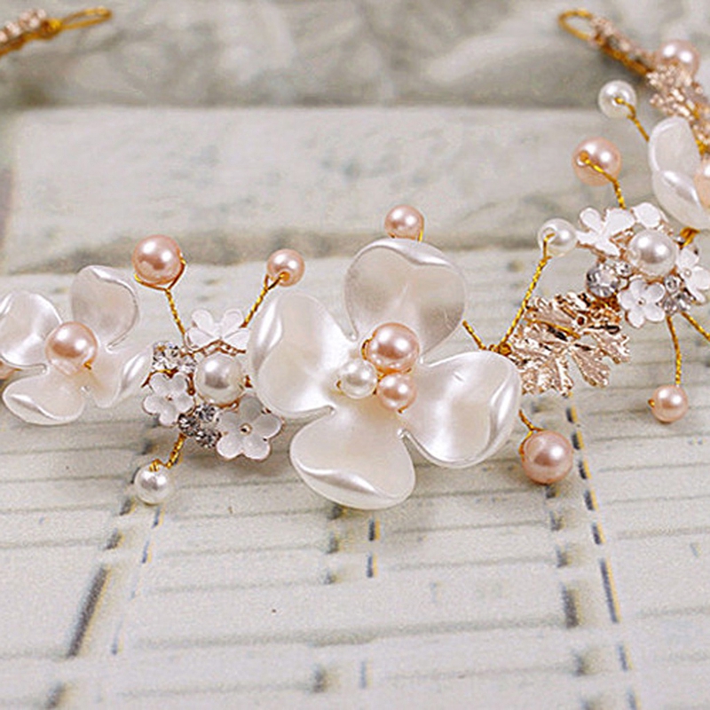 ❤ AUTU ที่คาดผมประดับไข่มุก Rhinestone