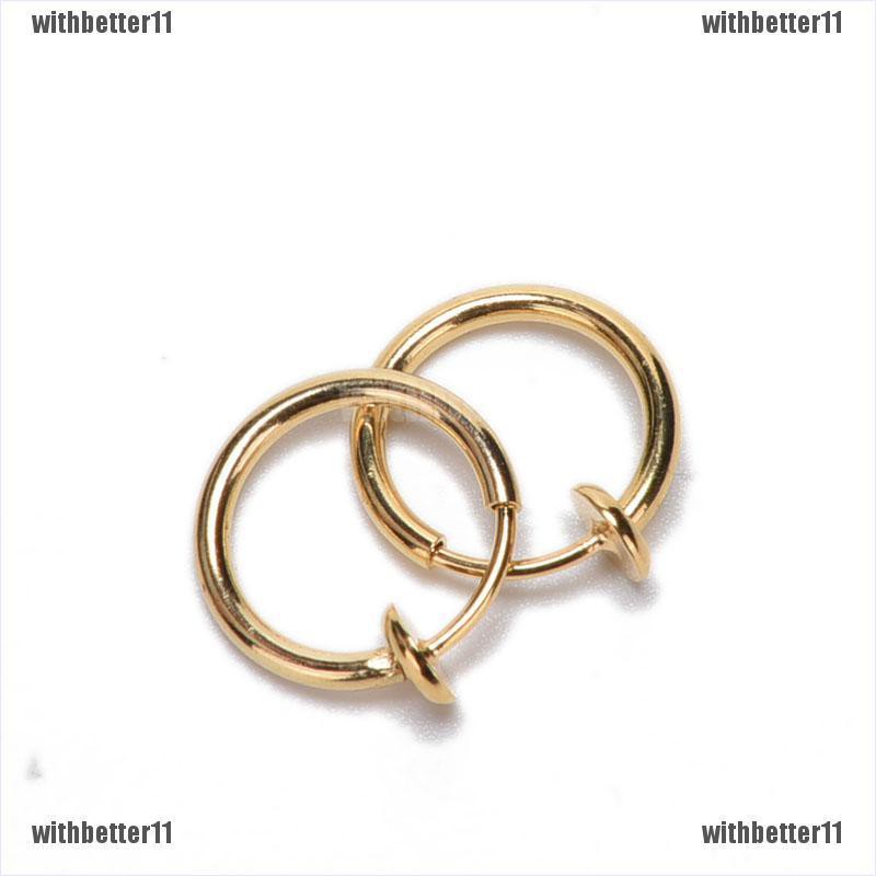 【with•TER】ต่างหูสตั๊ดปลอม สไตล์พังก์ เจาะร่างกาย จมูก ปาก 2 ชิ้น