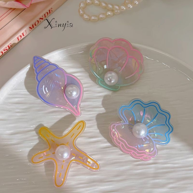 【เงินสดในการจัดส่ง】กิ๊บติดผม รูปเปลือกหอย ปลาดาว แฟนซี น่ารัก ประดับมุก สําหรับผู้หญิง