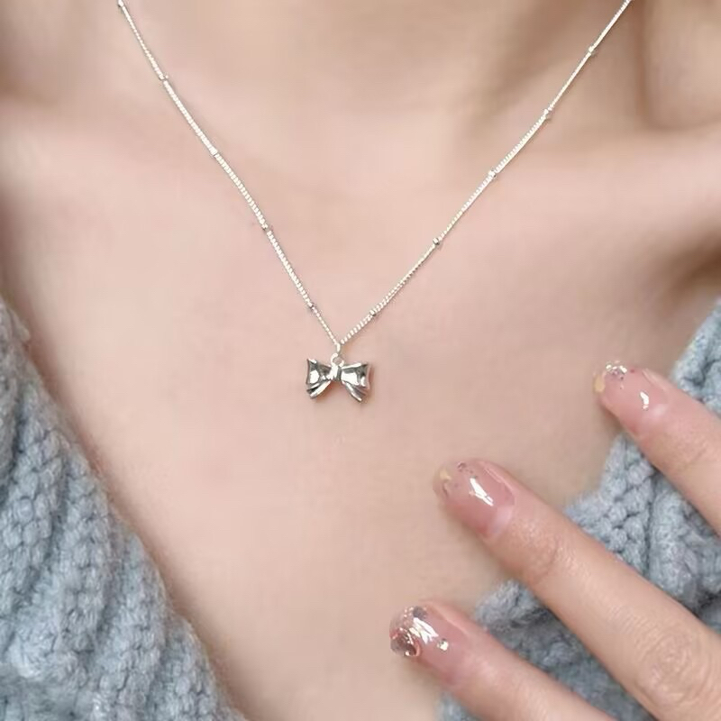 ꒰พร้อมส่ง꒱ ♡ Charlotte Necklace | สร้อยคอโซ่จี้โบว์ | สร้อยคอสไตล์เกาหลี ✩☼