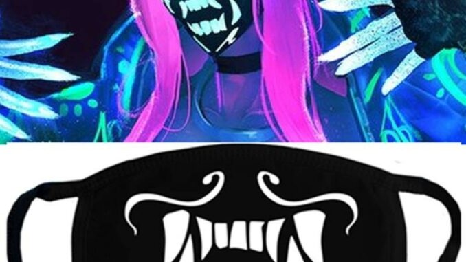 พร้อมส่งใน 1-2 วัน ผ้าปิดปากเรืองแสง อาคาริ AKALI K/DA จาก LOL League of Legends(เรืองแสงฟ้า)