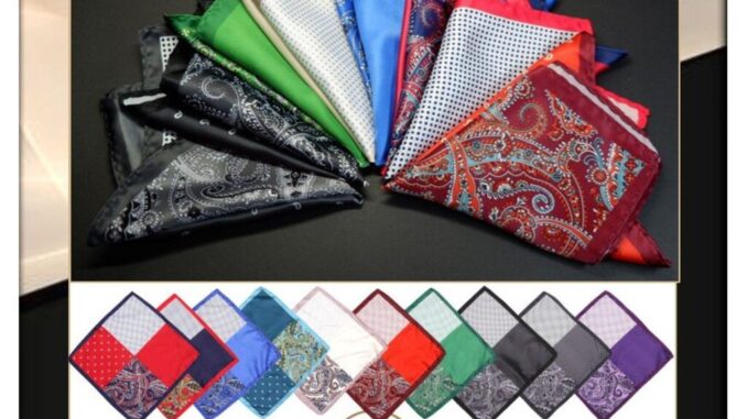 ผ้า Pocket Square ผ้าเช็ดหน้าสูท ผ้าซาติน 4 in 1 ผ้า Pocket Square ผ้าเช็ดหน้าสูท ผ้าซาติน 4 in 1