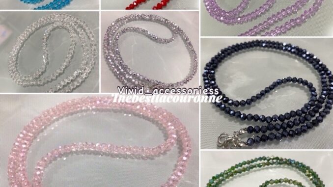 สายคล้องแมสเม็ดคริสตัลวิบวับซื้อ3เส้นแถมห่วงคล้องแว่น (แจ้งในหมายเหตุด้วยนะคะ)