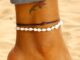 2 Pcs/ Set Anklets for Women Shell Foot Jewelry Summer Beach Barefoot Bracelet Ankle on leg Female Leather Anklet Boho Leg Chain