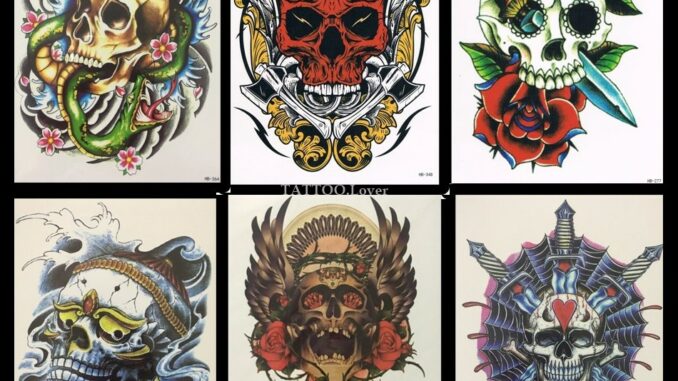 แทททูกะโหลก#กะโหลกกับดอกไม้#รอยสักชั่วคราวกันน้ำได้#สวยเหมือนสักจริง⚡️Tattoo Sticker สั่งหลายชิ้นมีของแถม แทททูกะโหลก#กะโหลกกับดอกไม้#รอยสักชั่วคราวกันน้ำได้#สวยเหมือนสักจริง⚡️Tattoo Sticker สั่งหลายชิ้นมีของแถม