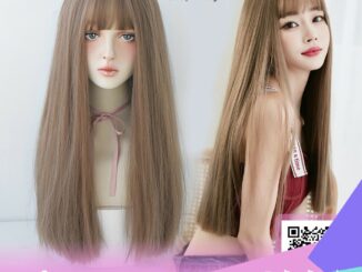 วิกผม  วิกผมไหมเกาหลีหน้าม้าตรงยาวสวยดูเป็นธรรมชาติมีหนังหัวเสมือนจริงสินค้าสวยตามภากไหมด้านอย่างดี แถมเน็กคลุมค่ะ