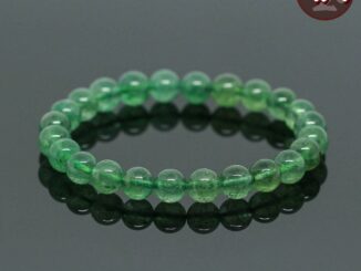 หินสตอเบอรี่ควอตซ์ สีเขียว Green Strawberry Quartz ขนาด 8 มิล หินแท้ 100% ช่วยให้ผู้ถือครองมีความสุข หินสีเขียว