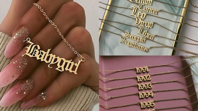 สร้อยคอแฟชั่น แต่งจี้ตัวอักษรภาษาอังกฤษ 12 นักษัตร 1991-1999