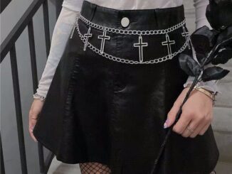 Sale เข็มขัดโซ่แต่งอะไหล่ไม้กางเขน Cross Chain Belt Gothic พร้อมส่ง