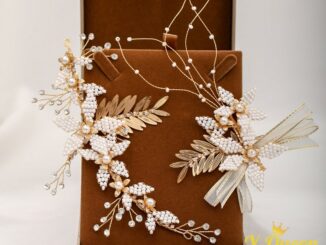 1Set Elegant Gold Leaves Flower Rhinestone Pearl Hairpin Bridal Wedding Party Hair Ornaments Suitable Fairy Daily Wear