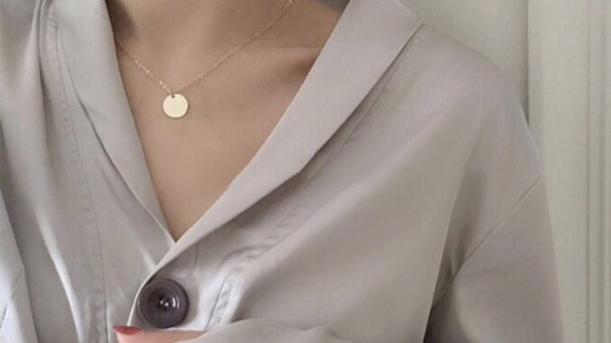 สร้อยคอโซ่ ประดับจี้ทรงกลม เครื่องประดับสำหรับสตรี(A14-02-12)