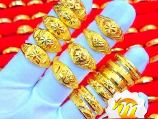 MKY Gold แหวนทอง ครึ่งสลึง (1.9 กรัม) คละลาย ทอง96.5% ทองคำแท้*