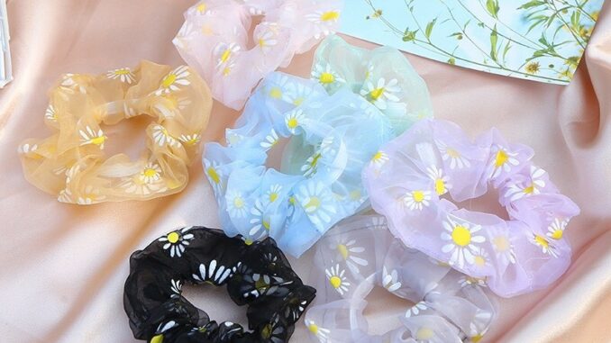 ยางรัดผมดอกเดซี รัดผมแบบยางยืด ยางมัดผม คละสี G026