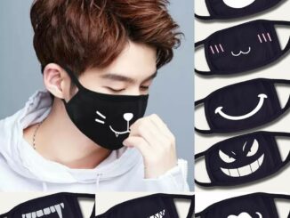 ผ้ากันฝุ่น ผ้าปิดจมูก แมส แฟนซี แฟชั่น cotton ลายน่ารัก สวย เท่ห์ การ์ตูน ลายปาก เขิน แมว ฟัน ยิ้ม ซักซ้ำได้ สีดำ