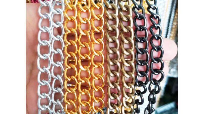 โซ่อลูมิเนียม 8 มิล สีเงิน สีทอง สีเหลืองปัด สีนิกเกิ้ลดำ ราคาต่อเมตร โซ่ diy โซ่แขวนป้าย