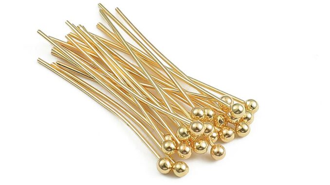 หมุดโลหะสีทอง 18 K 50 ชิ้น / ล็อต 16 20 25 30 35 มม . สําหรับทําเครื่องประดับ Diy
