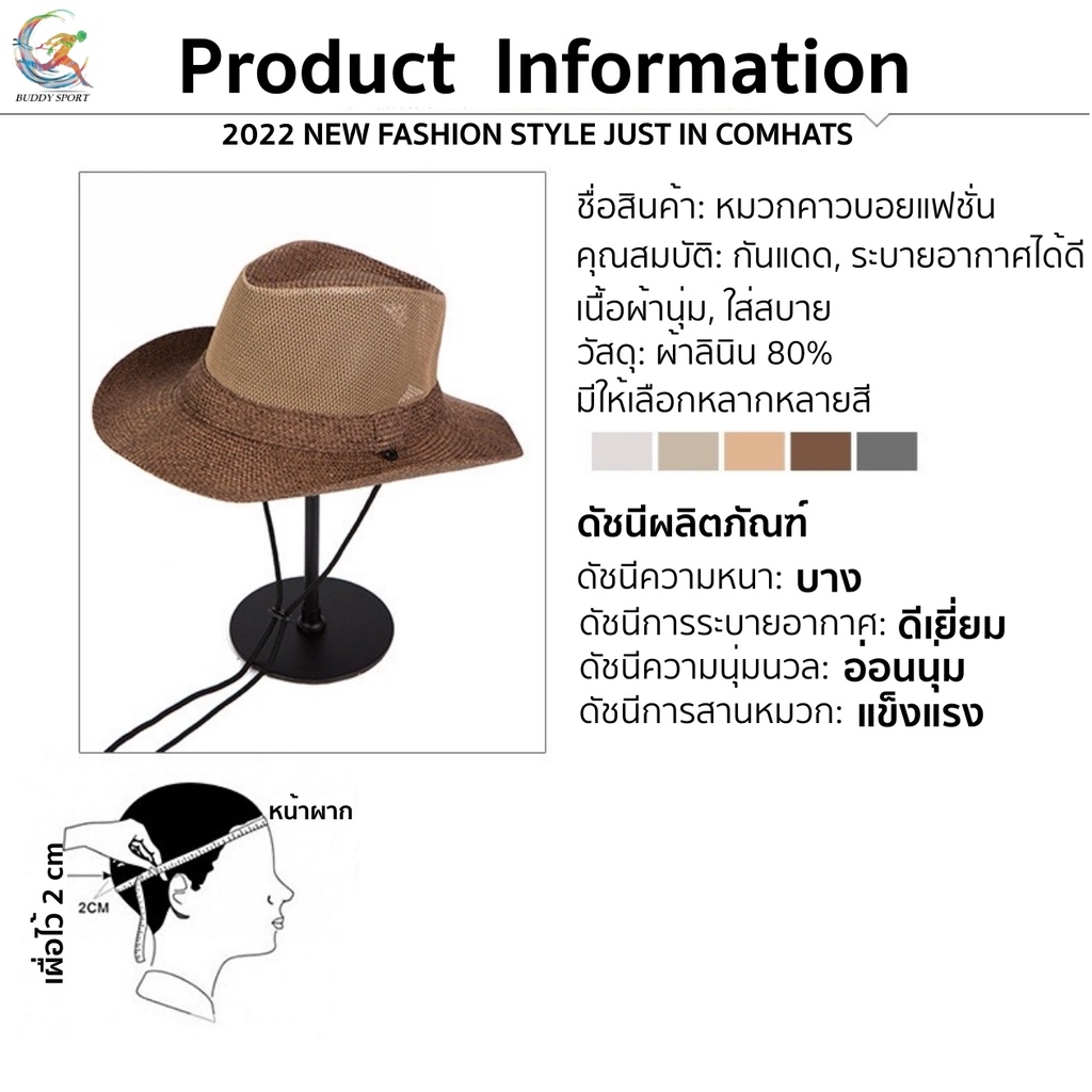 05X1 หมวกคาวบอยปีกกว้าง Premium Cowboy Hats ทรงวินเทจ มีเชือกคล้องคอ
