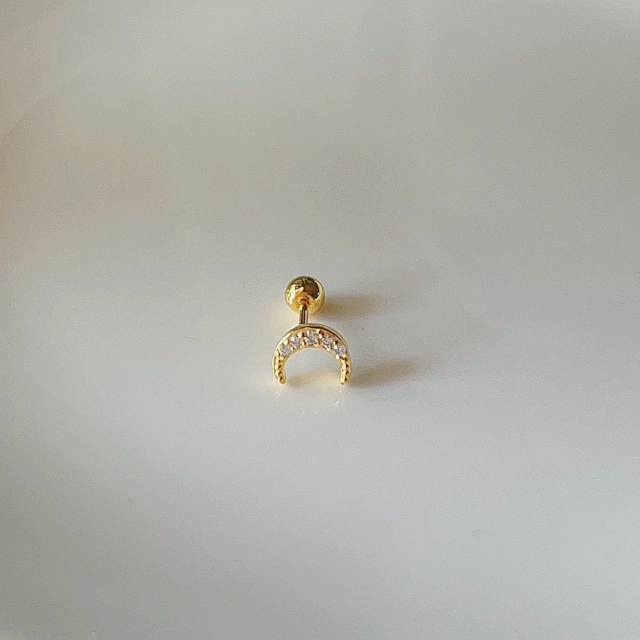 234-littlegirl gifts-Star and Moon Piercing silver s925 (ราคาต่อชิ้น)