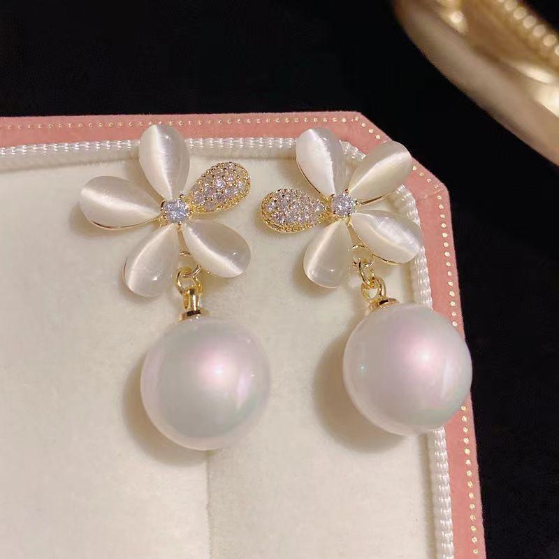 (3Lshop) ต่างหูมุกเทียม หรูหรา สไตล์เกาหลี เครื่องประดับแฟชั่น สําหรับผู้หญิง