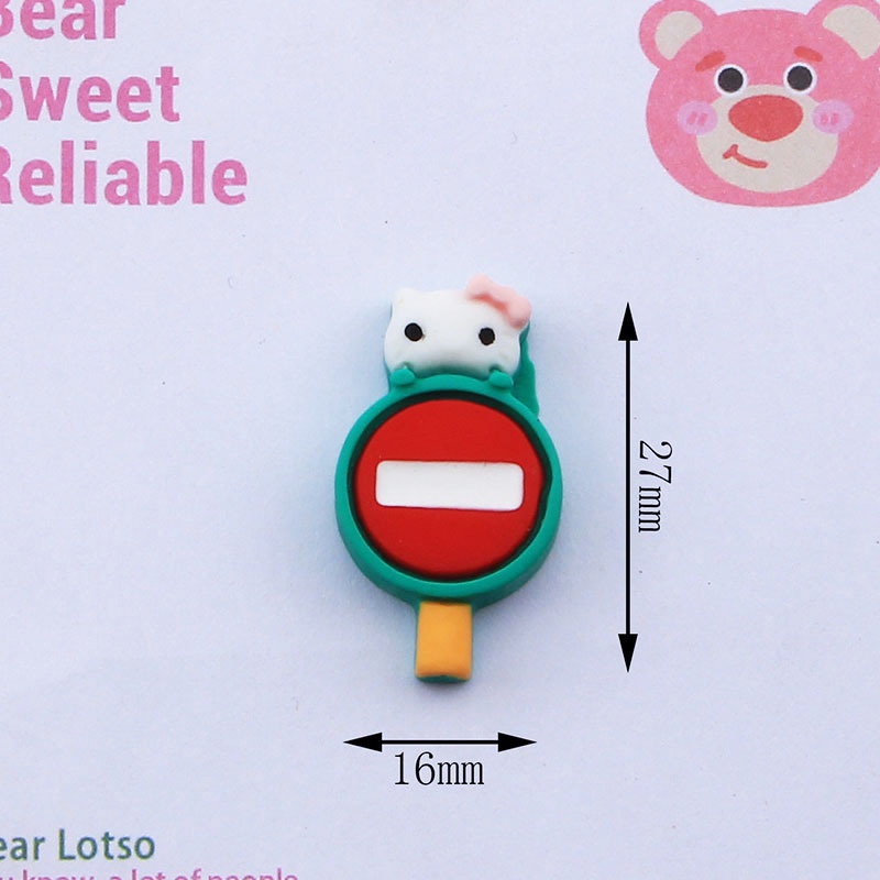 [4 @] For Jibbitz Crocs แผ่นสติกเกอร์เรซิ่น รูปคําสั่งจราจร โฮมเมด สําหรับติดตกแต่งตู้เย็น diy XDD