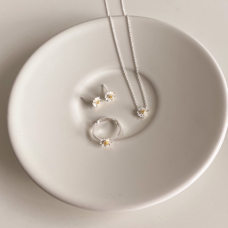 A.piece  สร้อยเงินแท้ [all silver 925] Daisy Necklace สร้อยเดซี่ (422)