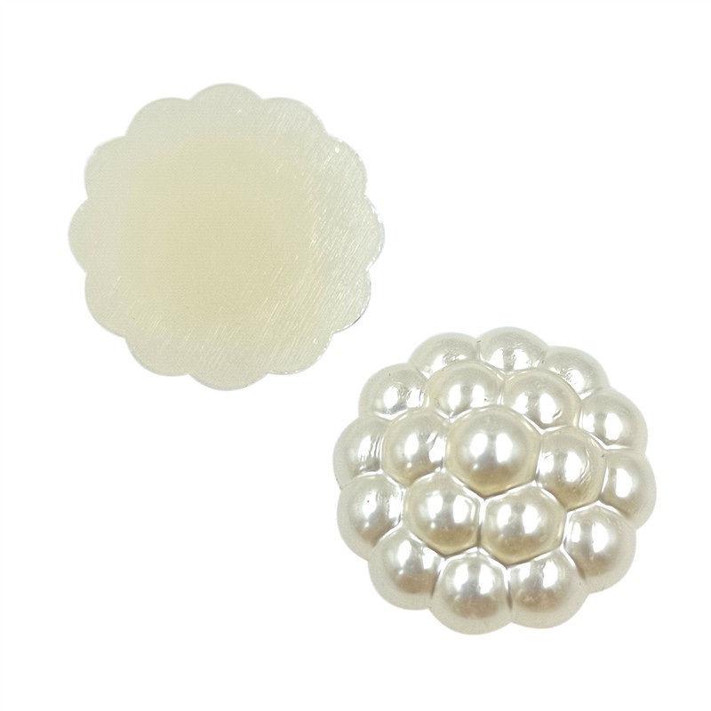 Abs เรซิ่นครึ่งวงกลมดอกไม้ไข่มุกงานฝีมือ DIY ด้านหลังแบนพอดีกิ๊บลูกปัดเครื่องประดับทํา