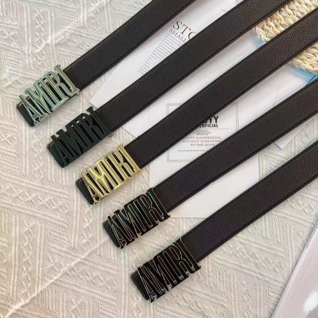 Amiri amiri พร้อมส่ง เข็มขัดหนังแท้ คุณภาพสูง ทนทาน สไตล์นักธุรกิจ สําหรับผู้ชาย