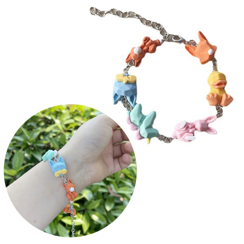 Arin สร้อยข้อมือเรซิ่น รูปสัตว์น่ารัก สีเงิน เครื่องประดับ สไตล์โบฮีเมียน สําหรับผู้หญิง