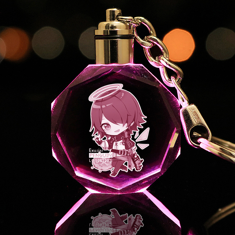 Arknights พวงกุญแจ จี้คริสตัลเรืองแสง ขนาดเล็ก หลากสี สําหรับเป็นของขวัญแฟนสาว