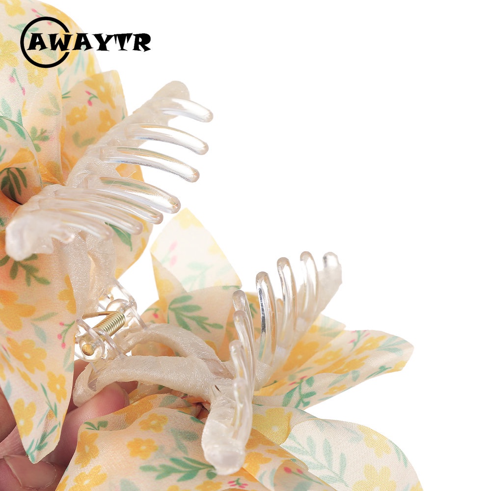 Awaytr กิ๊บติดผม ลายดอกไม้ โบว์ แฟชั่นใหม่ สําหรับผู้หญิง