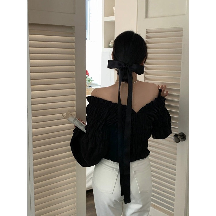 BLACKPINK Jennie กิ๊บติดผม ประดับโบว์ ความยาวเกิน สไตล์ฝรั่งเศส หรูหรา สําหรับผู้หญิง