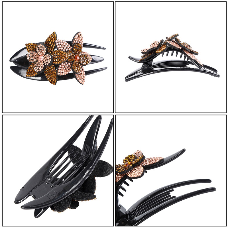 BUTTERFLY กิ๊บติดผมลายดอกไม้ผีเสื้อประดับไรน์สโตนคริสตัล 1 ชิ้น