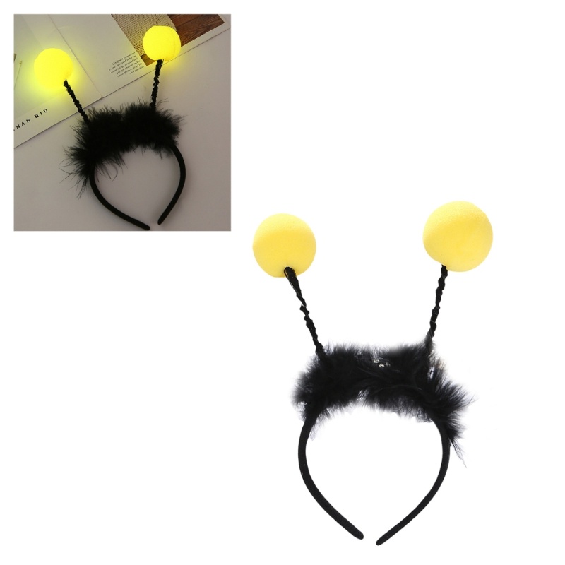 Ch*【พร้อมส่ง】ที่คาดผมผึ้งน่ารัก เสาอากาศเรืองแสง สําหรับ Pedlars Headwear Halloween-party