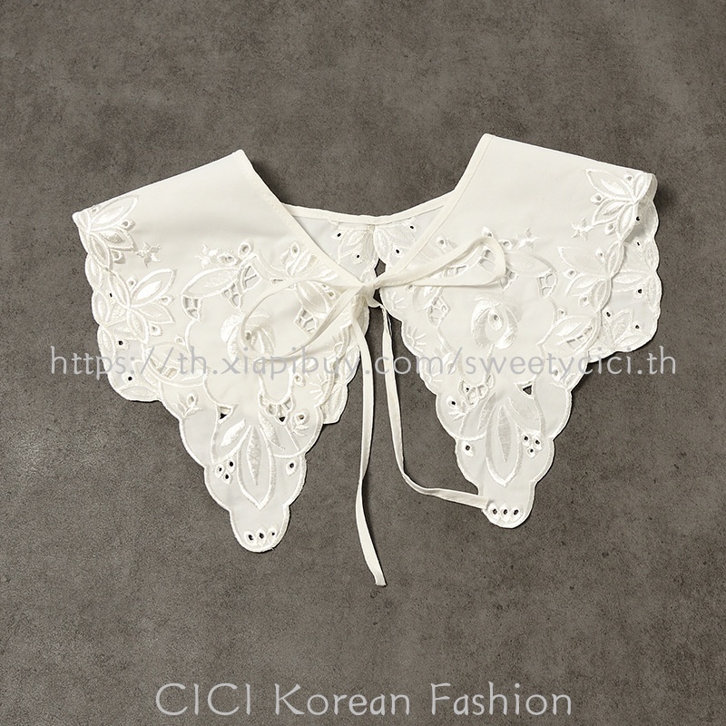 Cici ผ้าคลุมไหล่ ผ้าพันคอ ลูกไม้ ประดับโบว์ แฟชั่นสําหรับผู้หญิง