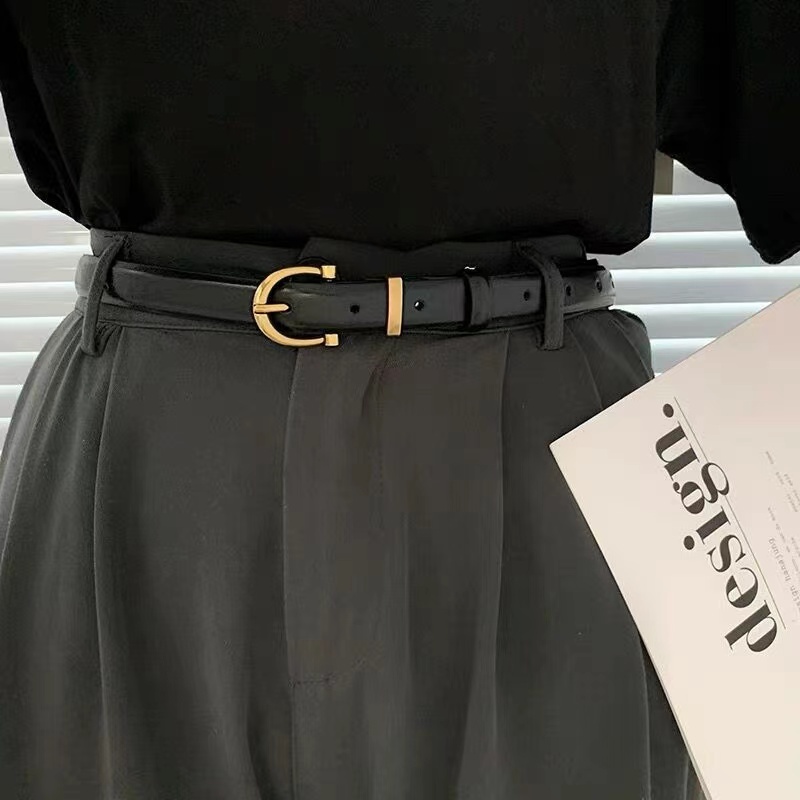 Classic belt เข็มขัดหนังอะไหล่ทอง (เริ่มเจาะรูตั้งแต่เอว 22)