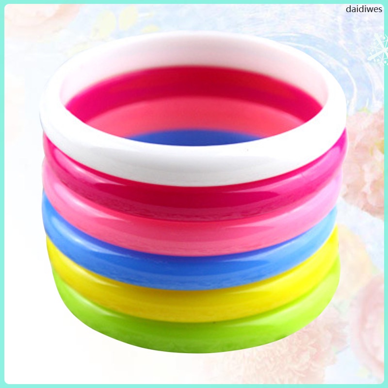 Daidiwes 6 ชิ้น สร้อยข้อมือ กําไลข้อมือ สีลูกกวาด เครื่องแต่งกายแฟชั่นเกาหลี