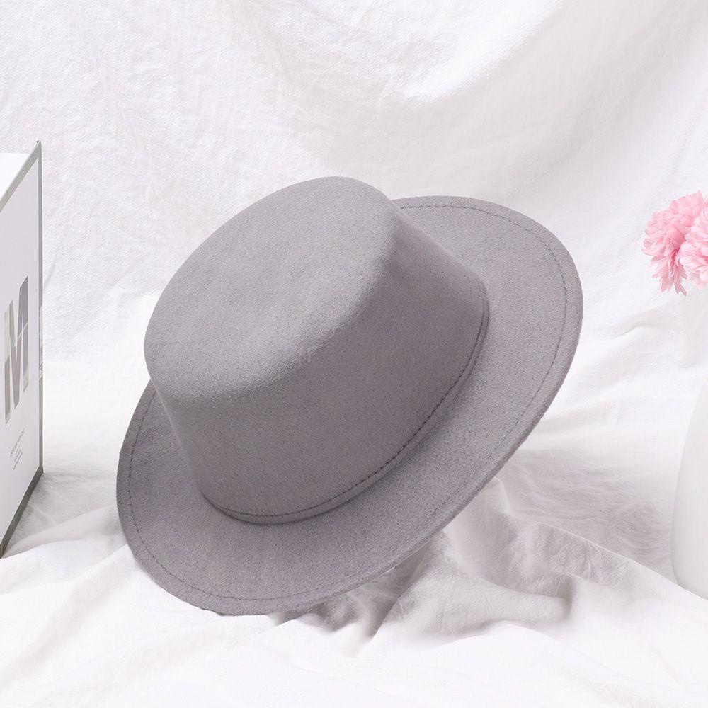 Dealshop Fedora หมวกปีกกว้าง ผ้าขนสัตว์ สไตล์คาวบอย มีประสิทธิภาพ สําหรับผู้หญิง และผู้ชาย