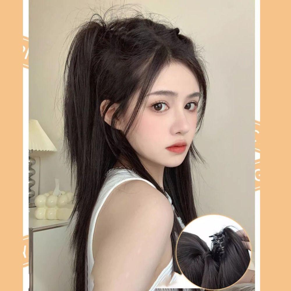 Dealshop วิกผมหางม้า แบบคลิปหนีบ น้ําหนักเบา ดูเป็นธรรมชาติ สําหรับผู้หญิง