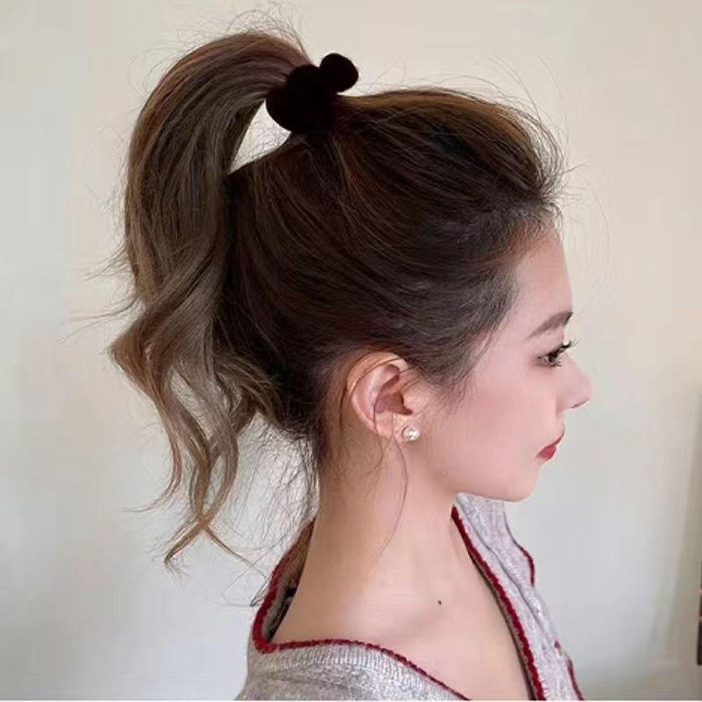 Desmondri กิ๊บติดผมหางม้า สีแดง สไตล์เรโทร สําหรับผู้หญิง