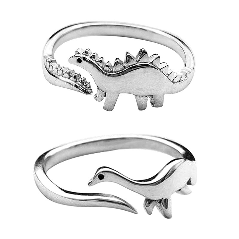 Dinosaur Ring for Women Girls Men Polished Dragon Animal Expandable Open Finger Rings Jewellery Adjustable Ring Size LQZ